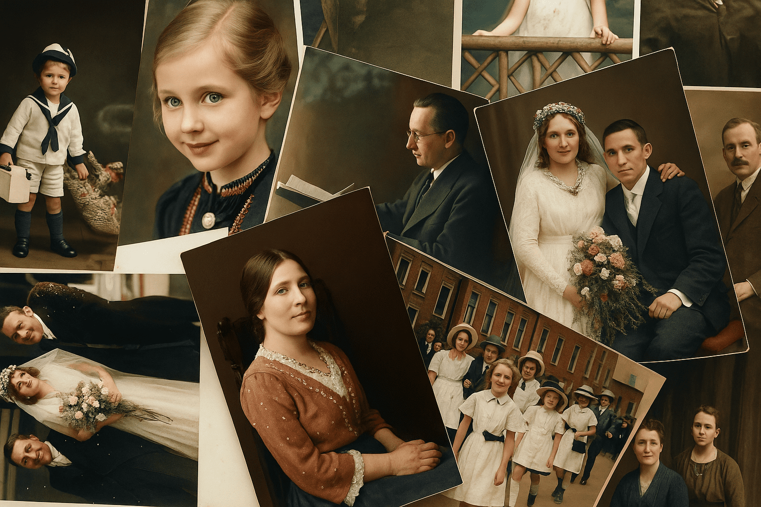 Restore and colorize this vintage family portrait